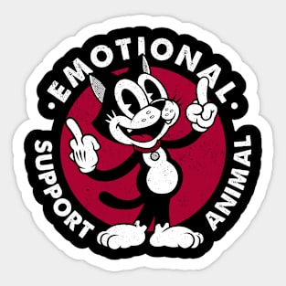Emotional Support Animal - Antisocial Cartoon Cat - Zero Fucks Sticker